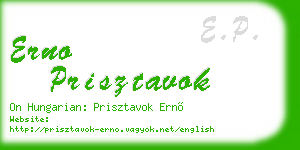 erno prisztavok business card