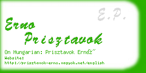 erno prisztavok business card